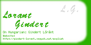 lorant gindert business card